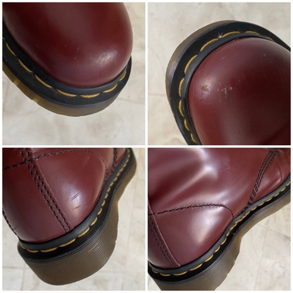 $180 Dr. Martens 1460 8-eye Burgundy Leather Lace-Up Combat Moto Boots Size 6 - Picture 15 of 15